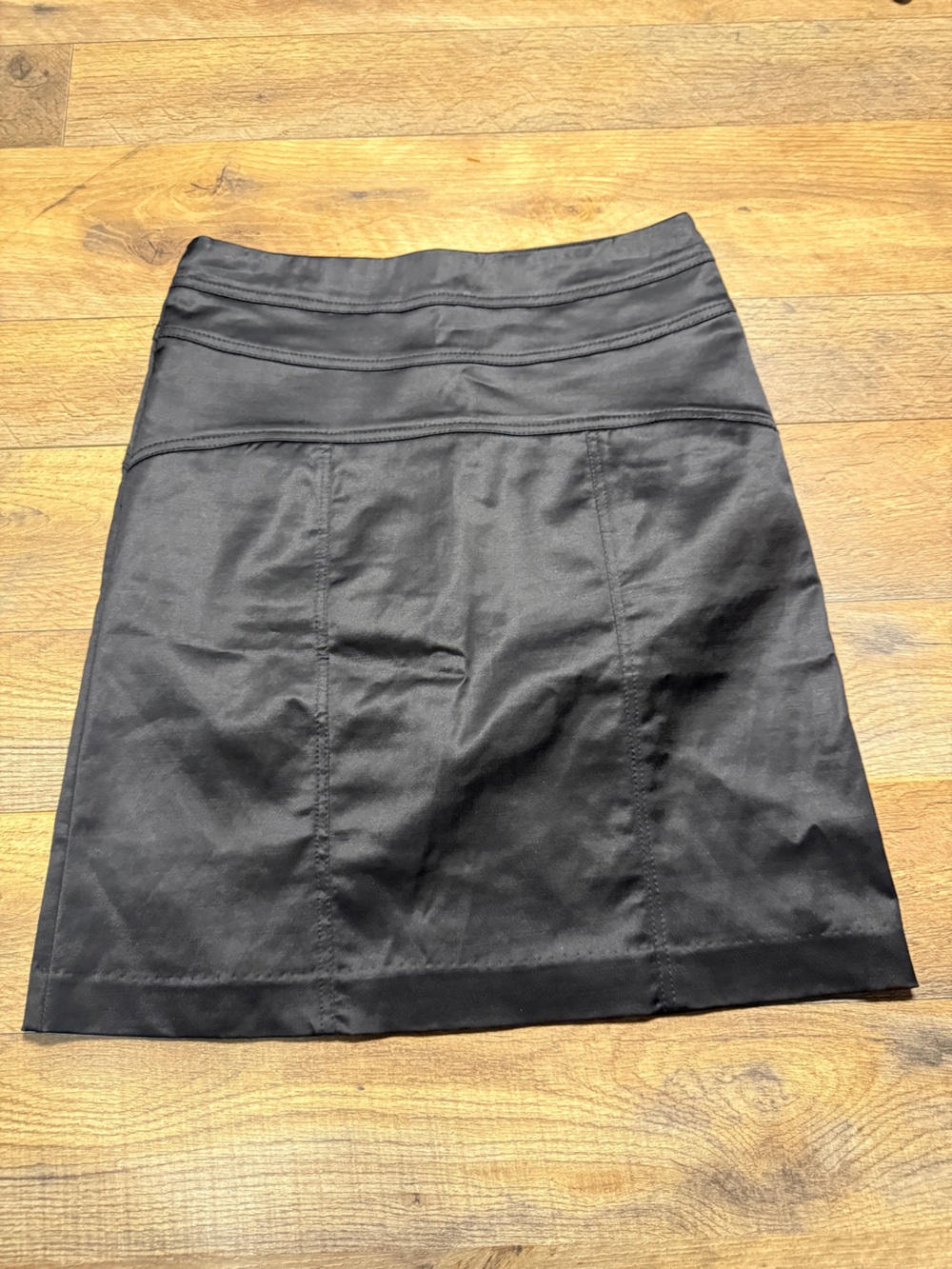 Vintage Guess Black Satin Mini Skirt High Waist Fitted Pencil Skirt Size 24